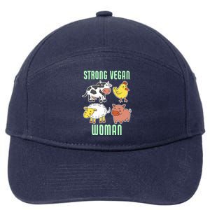 Strong Vegan Veganism Animal Lover Gift 7-Panel Snapback Hat