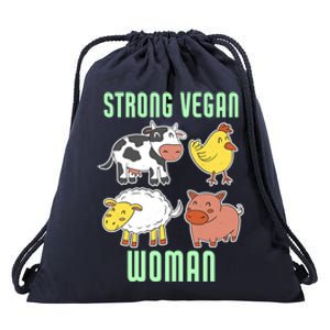 Strong Vegan Veganism Animal Lover Gift Drawstring Bag