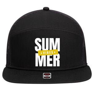 Summer Vibes Vacation 7 Panel Mesh Trucker Snapback Hat