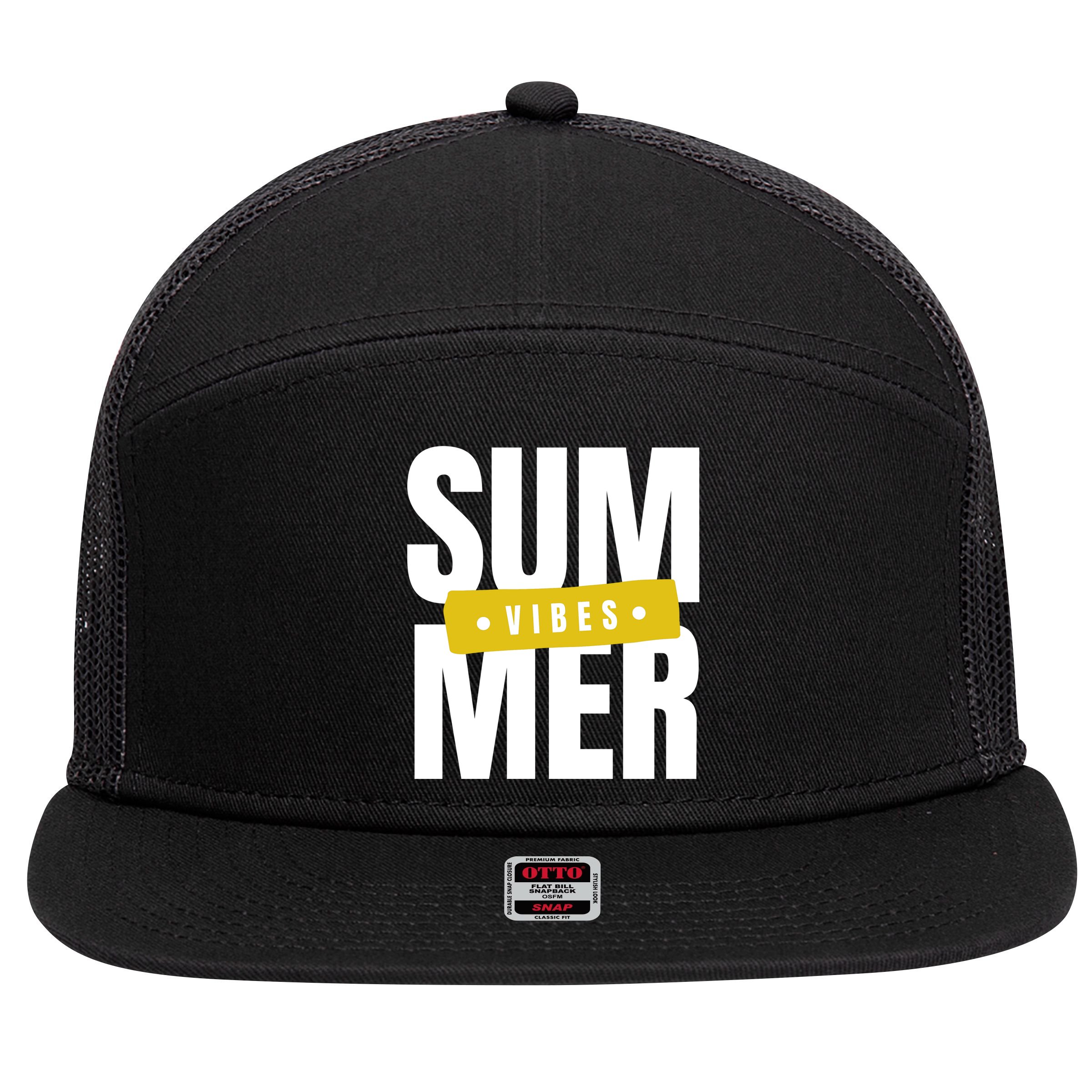 Summer Vibes Vacation 7 Panel Mesh Trucker Snapback Hat
