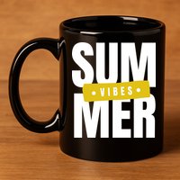 Summer Vibes Vacation 11oz C Handle Ceramic Mug