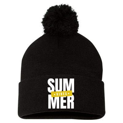 Summer Vibes Vacation Pom Pom 12in Knit Beanie