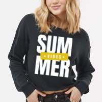 Summer Vibes Vacation Cropped Pullover Crew