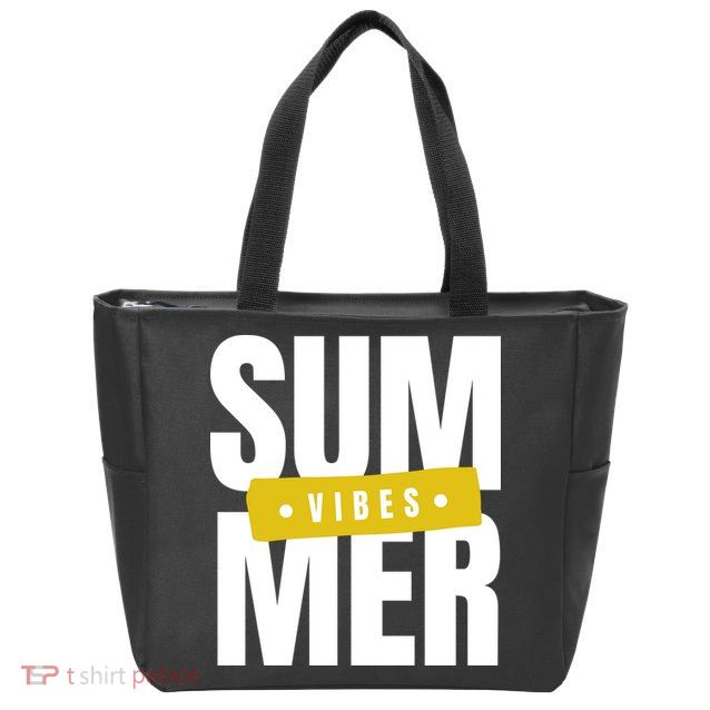 Summer Vibes Vacation Zip Tote Bag