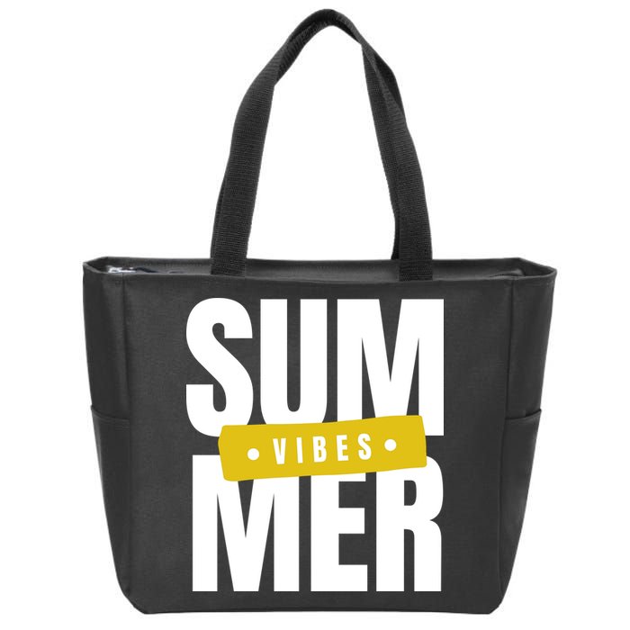 Summer Vibes Vacation Zip Tote Bag