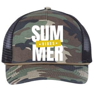 Summer Vibes Vacation Retro Rope Trucker Hat Cap