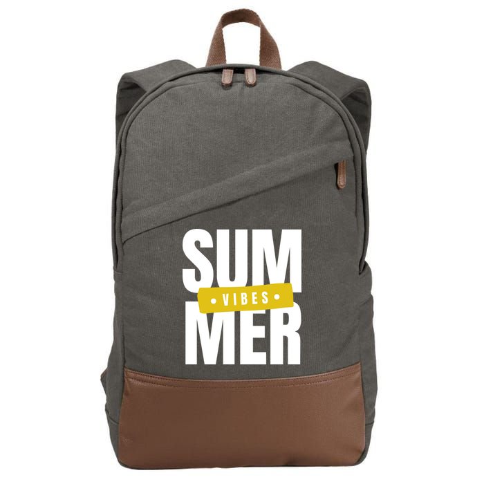 Summer Vibes Vacation Cotton Canvas Backpack