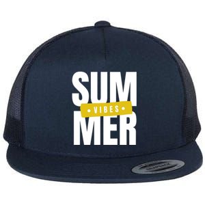 Summer Vibes Vacation Flat Bill Trucker Hat