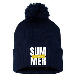 Summer Vibes Vacation Pom Pom 12in Knit Beanie