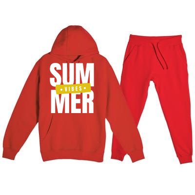 Summer Vibes Vacation Premium Hooded Sweatsuit Set