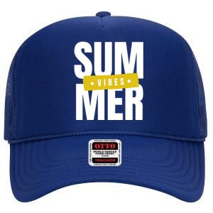 Summer Vibes Vacation High Crown Mesh Back Trucker Hat