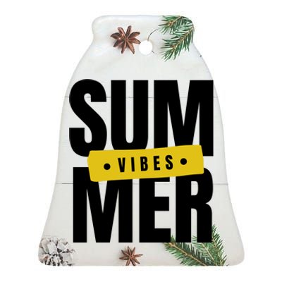 Summer Vibes Vacation Ceramic Bell Ornament