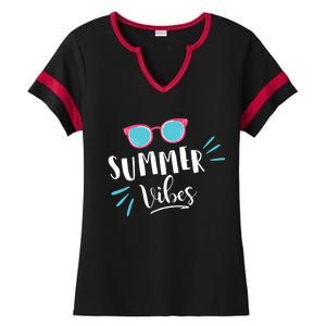 Summer Vibes Vacation Fun Ladies Halftime Notch Neck Tee