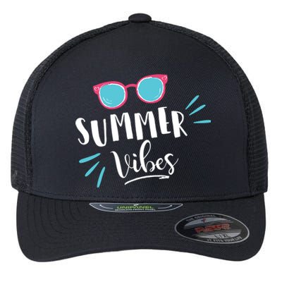 Summer Vibes Vacation Fun Flexfit Unipanel Trucker Cap