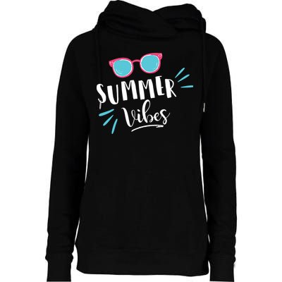 Summer Vibes Vacation Fun Womens Funnel Neck Pullover Hood