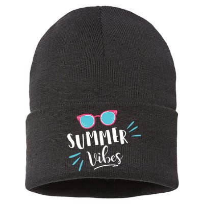 Summer Vibes Vacation Fun Sustainable Knit Beanie