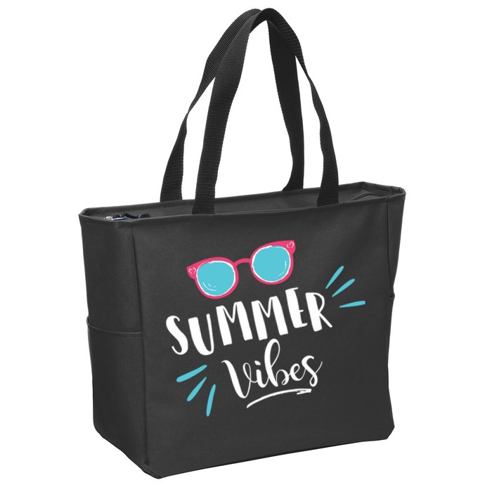 Summer Vibes Vacation Fun Zip Tote Bag