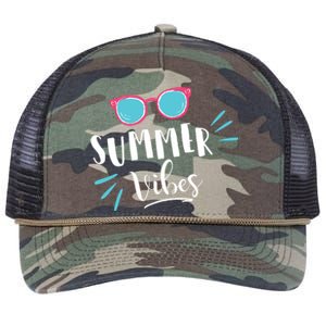 Summer Vibes Vacation Fun Retro Rope Trucker Hat Cap