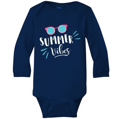 Summer Vibes Vacation Fun Baby Long Sleeve Bodysuit