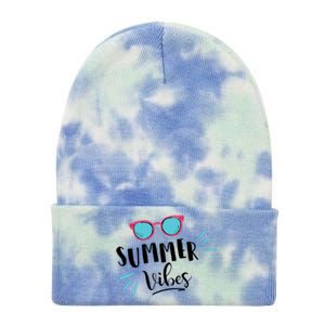 Summer Vibes Vacation Fun Tie Dye 12in Knit Beanie