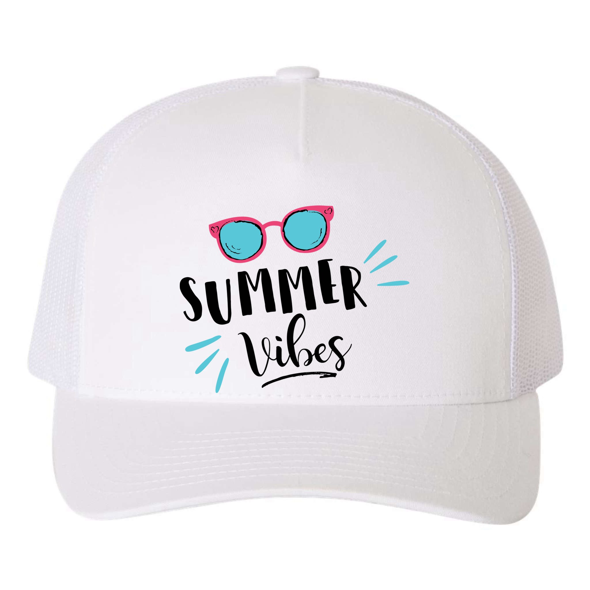 Summer Vibes Vacation Fun Yupoong Adult 5-Panel Trucker Hat