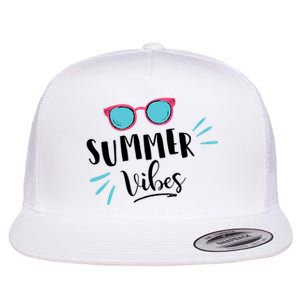 Summer Vibes Vacation Fun Flat Bill Trucker Hat