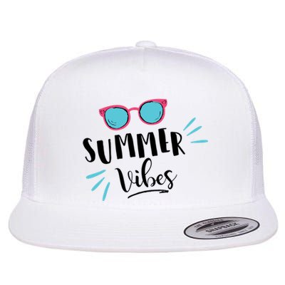 Summer Vibes Vacation Fun Flat Bill Trucker Hat