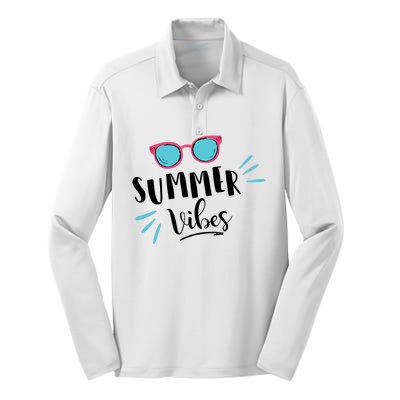 Summer Vibes Vacation Fun Silk Touch Performance Long Sleeve Polo