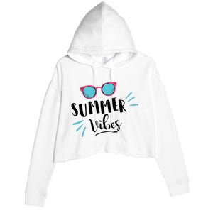 Summer Vibes Vacation Fun Crop Fleece Hoodie