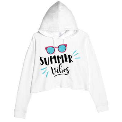 Summer Vibes Vacation Fun Crop Fleece Hoodie