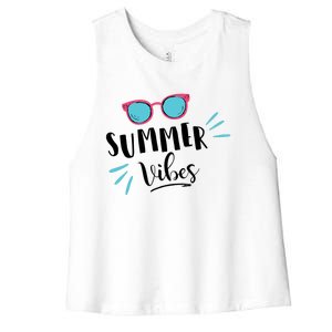 Summer Vibes Vacation Fun Women's Racerback Cropped Tank