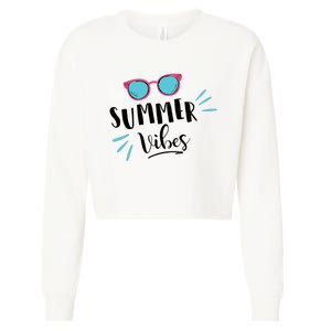 Summer Vibes Vacation Fun Cropped Pullover Crew