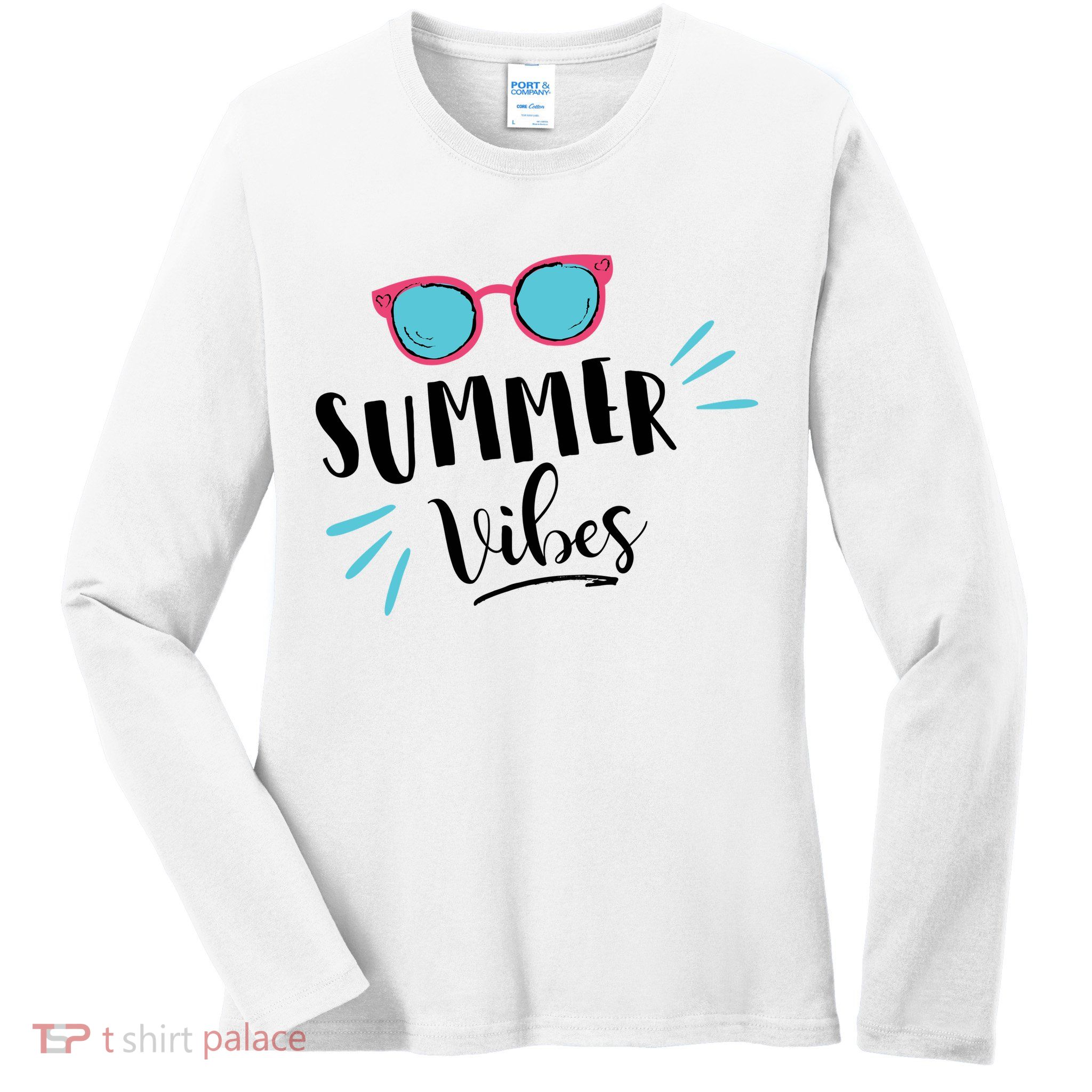 Summer Vibes Vacation Fun Ladies Long Sleeve Shirt