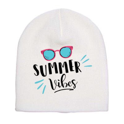 Summer Vibes Vacation Fun Short Acrylic Beanie