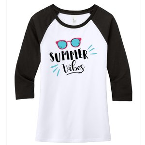 Summer Vibes Vacation Fun Women's Tri-Blend 3/4-Sleeve Raglan Shirt