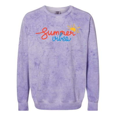 Summer Vibes Vacation Fun Colorblast Crewneck Sweatshirt