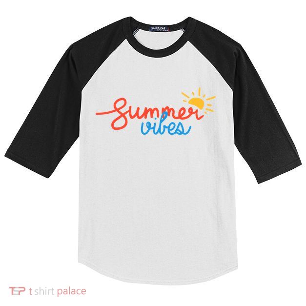 Summer Vibes Vacation Fun Kids Colorblock Raglan Jersey
