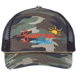 Summer Vibes Vacation Fun Retro Rope Trucker Hat Cap