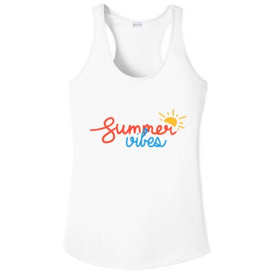 Summer Vibes Vacation Fun Ladies PosiCharge Competitor Racerback Tank