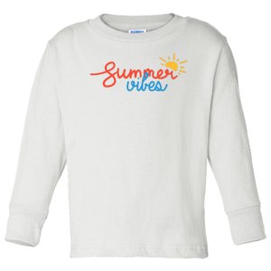 Summer Vibes Vacation Fun Toddler Long Sleeve Shirt