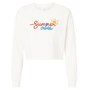 Summer Vibes Vacation Fun Cropped Pullover Crew