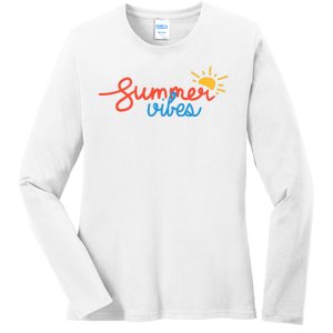 Summer Vibes Vacation Fun Ladies Long Sleeve Shirt