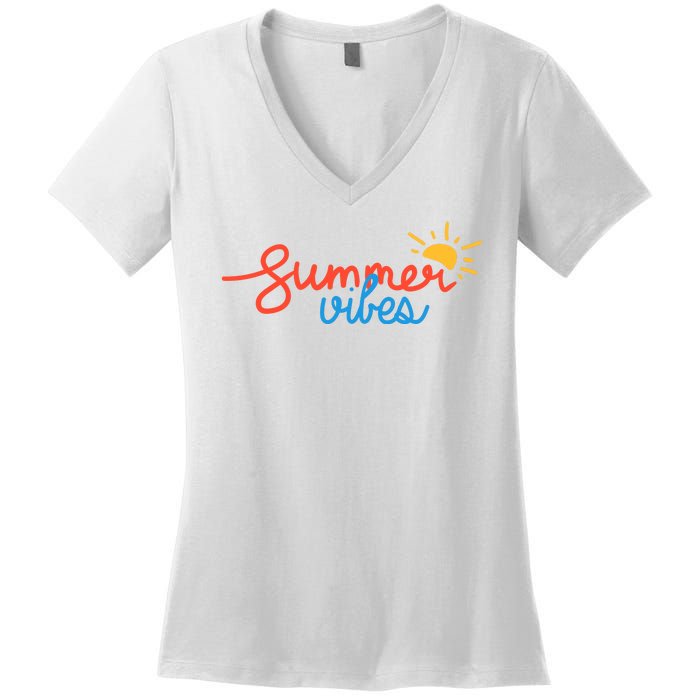 Summer Vibes Vacation Fun Women's V-Neck T-Shirt