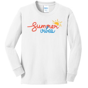 Summer Vibes Vacation Fun Kids Long Sleeve Shirt