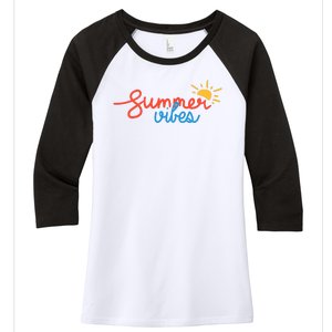 Summer Vibes Vacation Fun Women's Tri-Blend 3/4-Sleeve Raglan Shirt