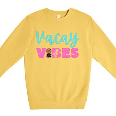 Swingers Vacay Vibes Upside Down Pineapple Small Chest Logo Great Gift Premium Crewneck Sweatshirt