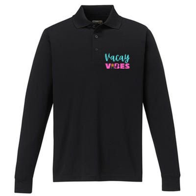 Swingers Vacay Vibes Upside Down Pineapple Small Chest Logo Great Gift Performance Long Sleeve Polo