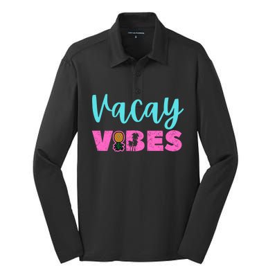 Swingers Vacay Vibes Upside Down Pineapple Small Chest Logo Great Gift Silk Touch Performance Long Sleeve Polo