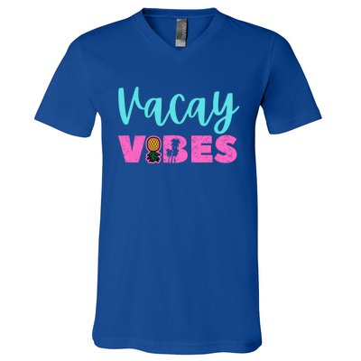 Swingers Vacay Vibes Upside Down Pineapple Small Chest Logo Great Gift V-Neck T-Shirt