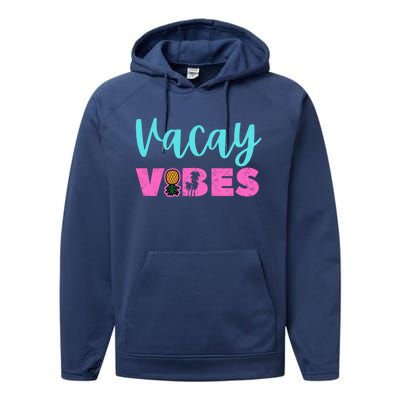 Swingers Vacay Vibes Upside Down Pineapple Small Chest Logo Great Gift Performance Fleece Hoodie